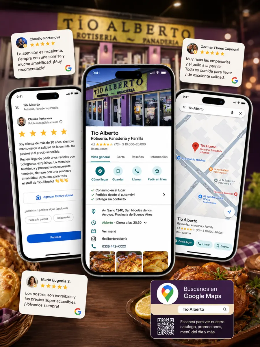 Perfil de Google Maps de Tío Alberto con ubicación, reseñas y datos del negocio